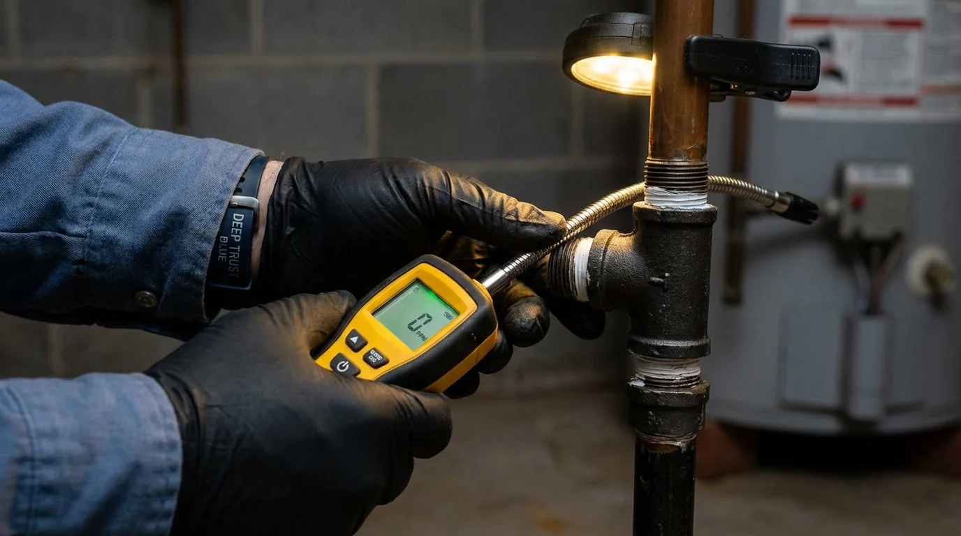Gas leak detection with electronic sniffer by Johns Plumbing LLC in Maple Shade