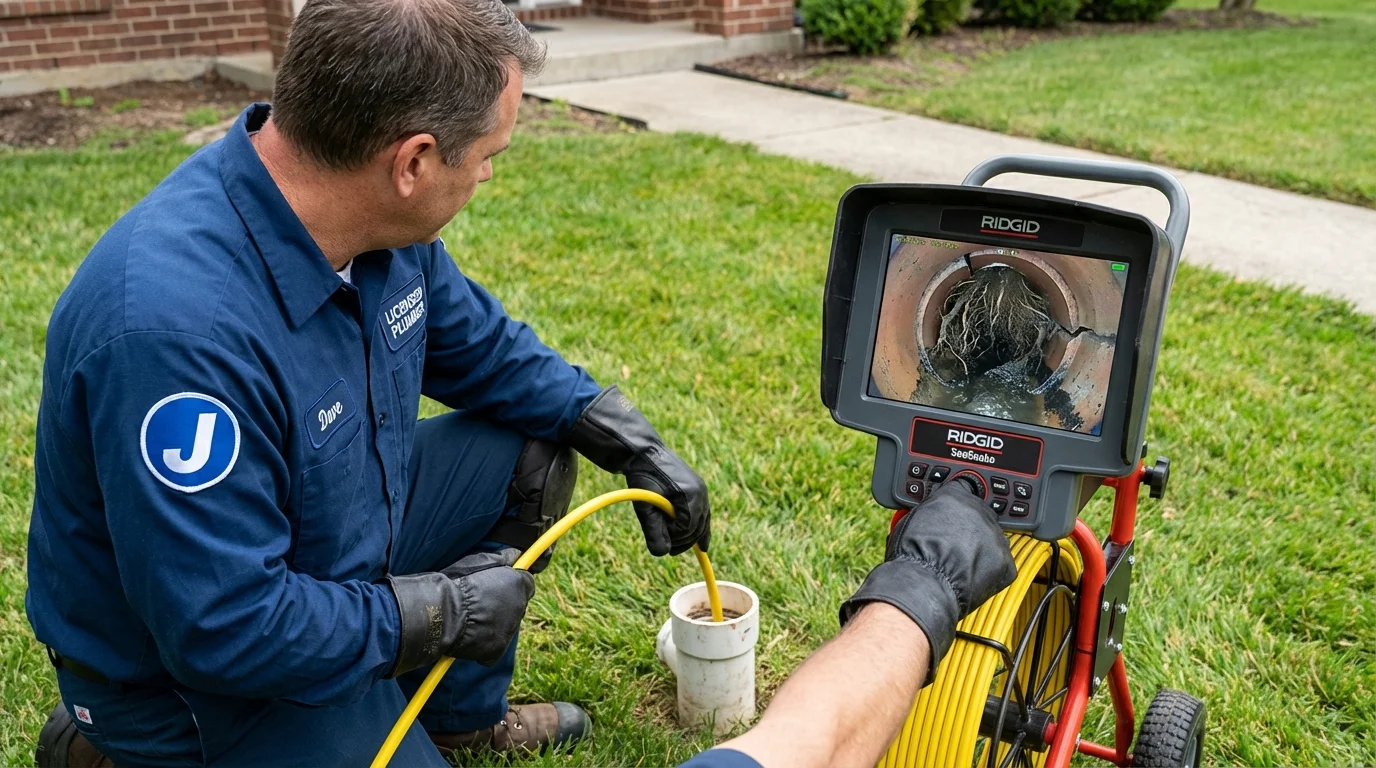 Sewer camera inspection being performed by Johns Plumbing LLC in Maple Shade